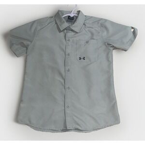 Under Armour Boys Polo YXL UPF50 Gray Performance Polo Shirt Youth Extra Large